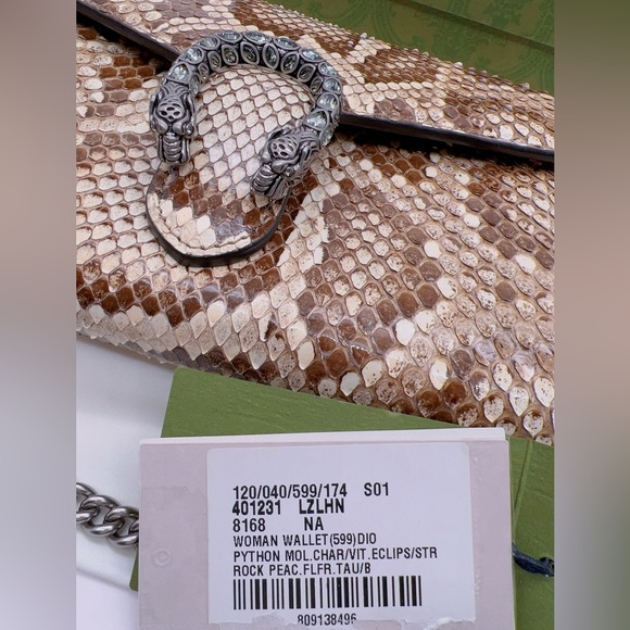 ❌SOLD❌NWT Authentic GUCCI Dionysus Mini Snakeskin Leather Chain Wallet Bag - Picture 15 of 16